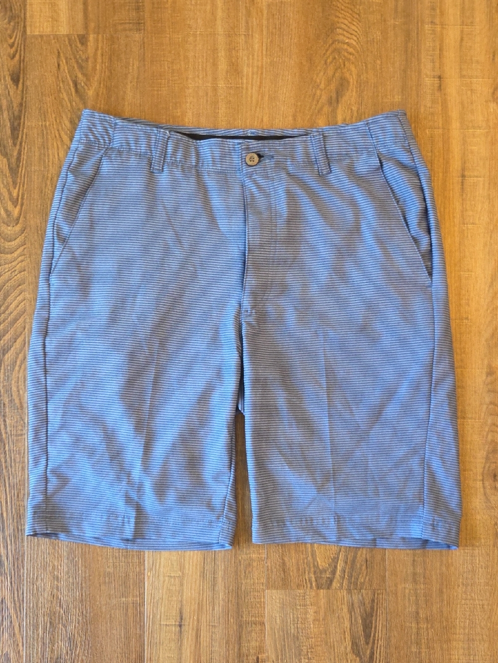 Pebble Beach Blue Micro-Stripe Flat Front Men's Shorts. Golf-everday.Men Small